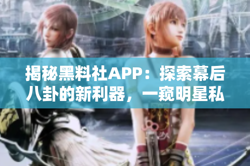 揭秘黑料社APP：探索幕后八卦的新利器，一窺明星私秘生活！