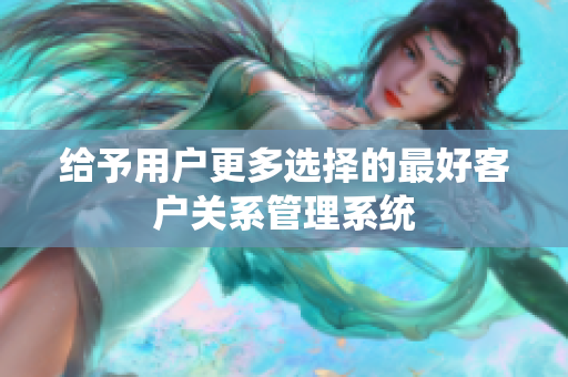 給予用戶更多選擇的最好客戶關(guān)系管理系統(tǒng)