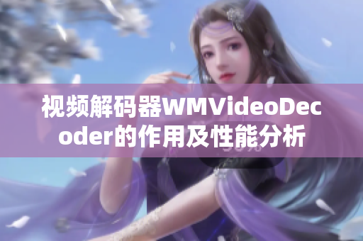 視頻解碼器WMVideoDecoder的作用及性能分析